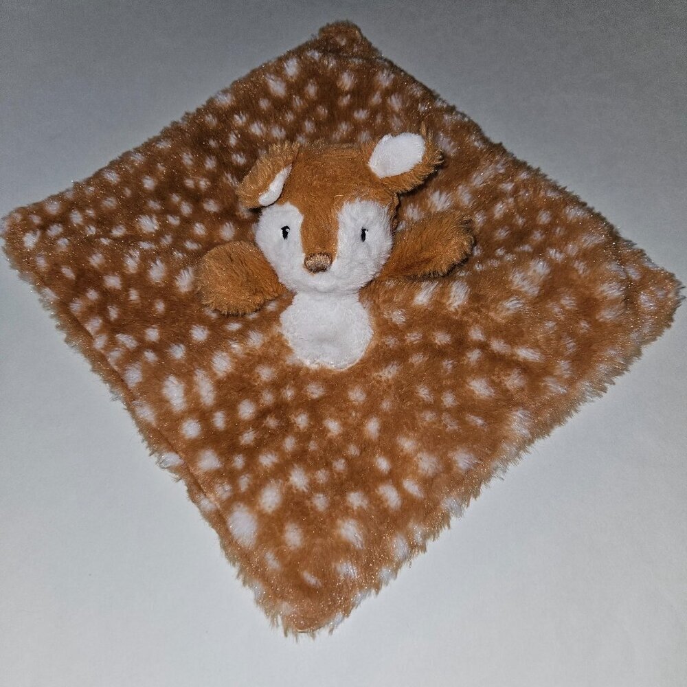 Mary Meyer Baby Brown White Deer Fawn Lovey Soft Plush Satin Stuffed Baby Toy
